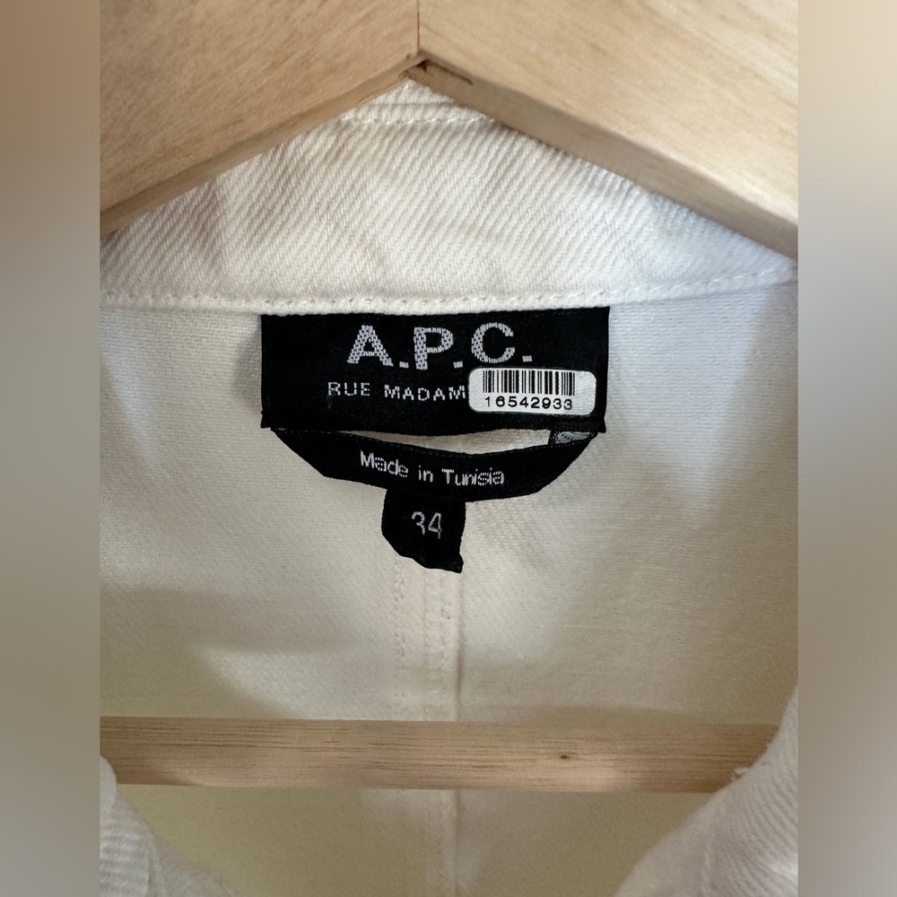 APC Combinaison Hills Romper Denim Off-White Zip Short Sleeve Sz 34 / 2 US - Picture 7 of 8